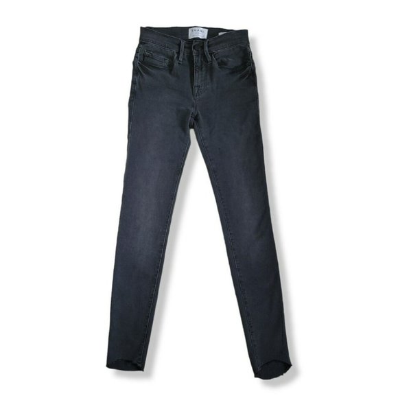 FRAME Le Skinny De Jeanne Ankle Jeans Taw Hem In Delmar Wash Size 24 - Picture 3 of 12